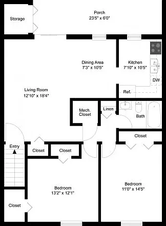 Two bedroom upstairs floor plan Two bedroom upstairs floor plan