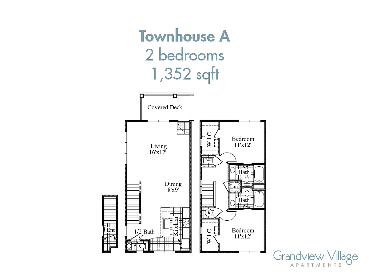 Floor plan 2 Bed Townhome - A