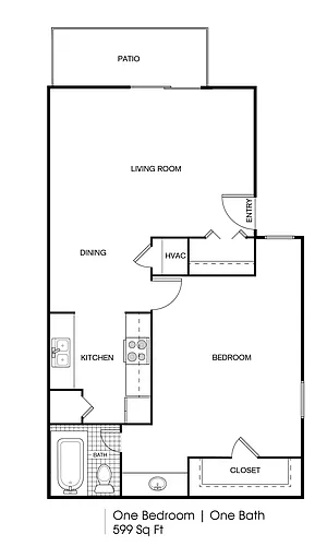 Floor plan 1 bedroom 1 bath