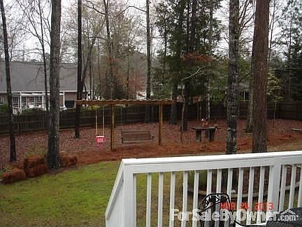 View of back yard from the deck