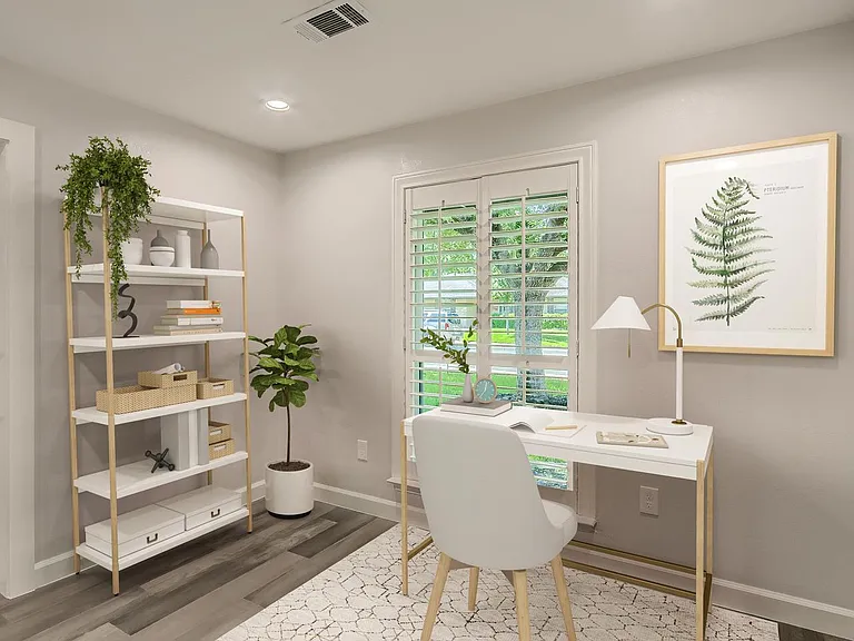 Office 1. This image shows a virtually furnished space. This space comes unfurnished.