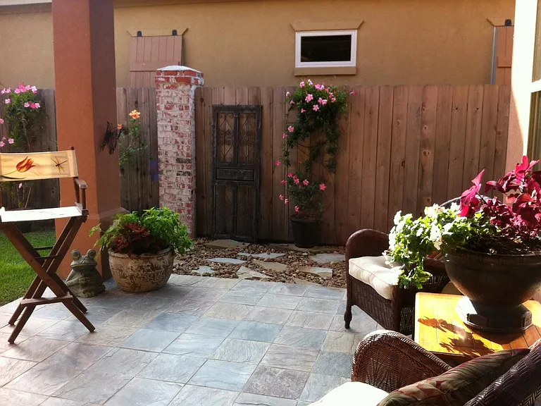 Patio in back yard.