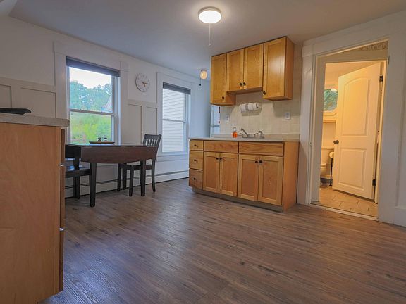 Kitchen with bathroom off the kitchen