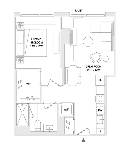 Floor plan 1 BED A9