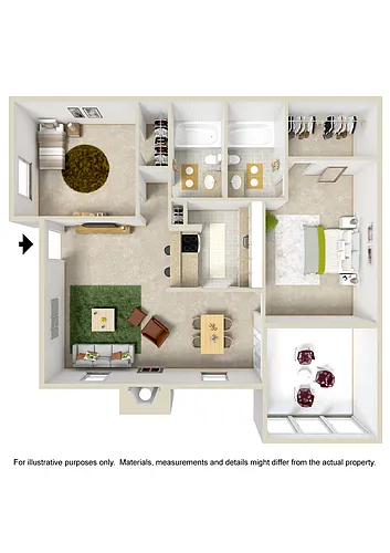 Floor plan 2 Bed (Fireplace Optional)