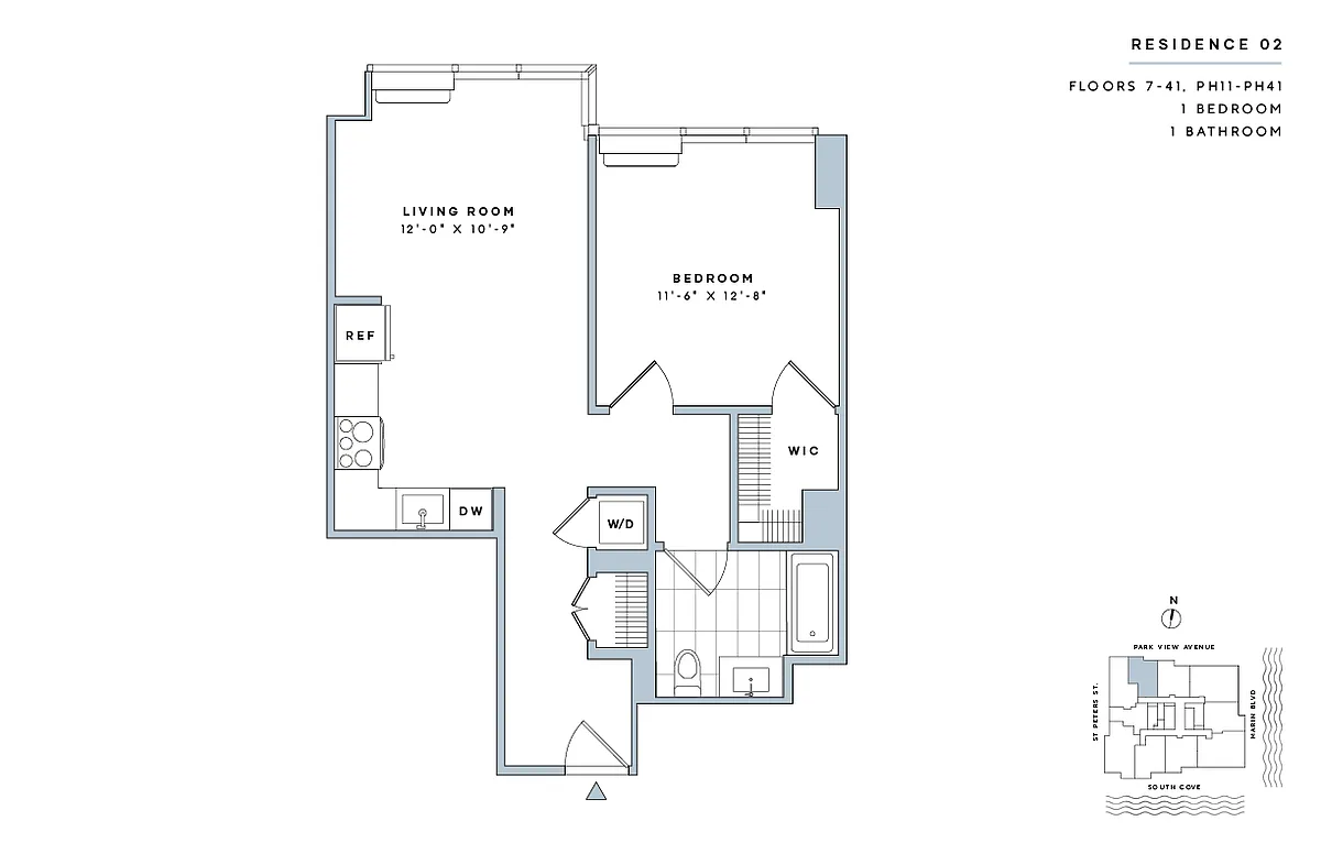 Floor plan 1 Bed/1 Bath-A.2-II