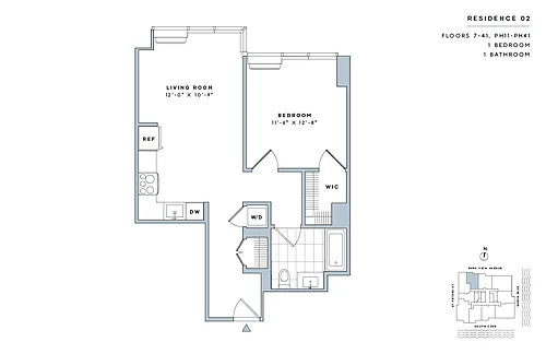 Floor plan 1 Bed/1 Bath-A.2-II