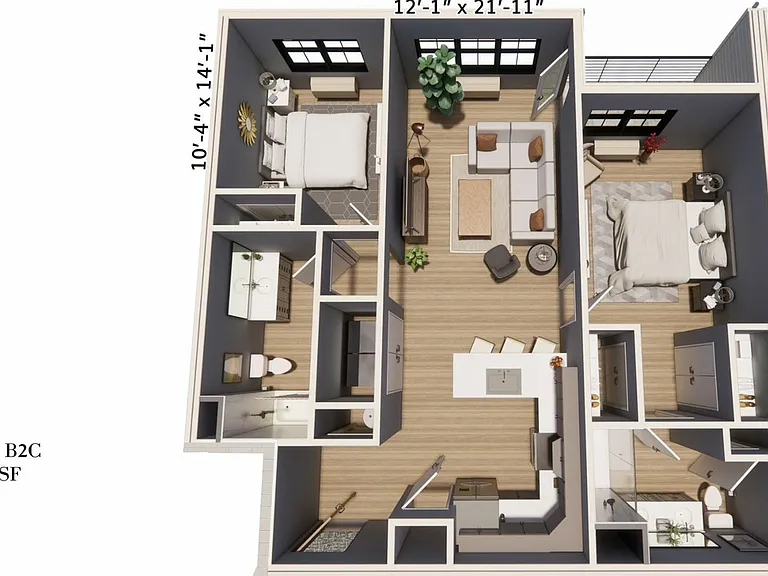 2-Bedroom 2-Bathroom | 1,109 sqft 2-Bedroom 2-Bathroom | 1,109 sqft