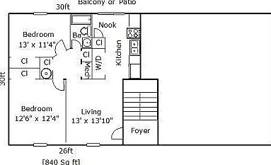 Floor plan with room dimensions