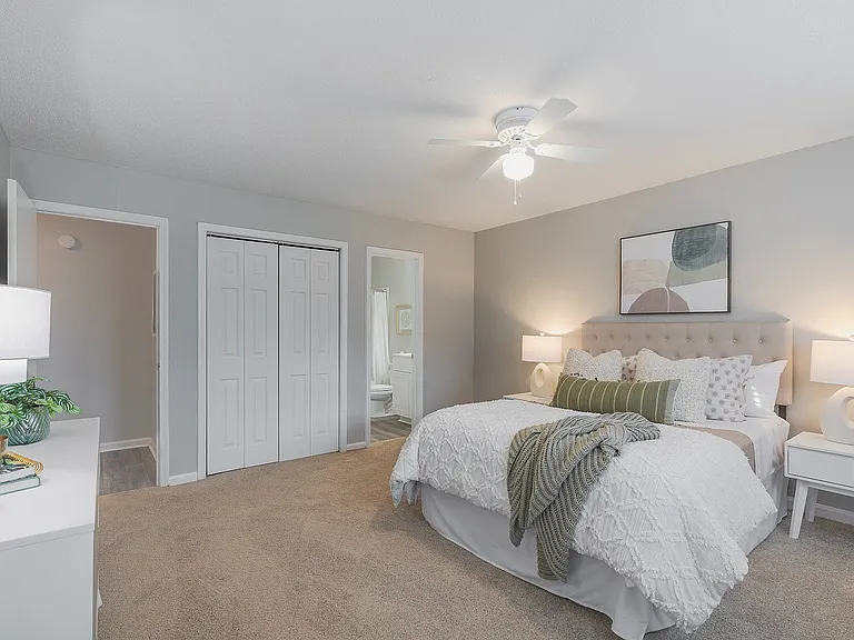 An airy bedroom designed for comfort, calm, and everyday relaxation.