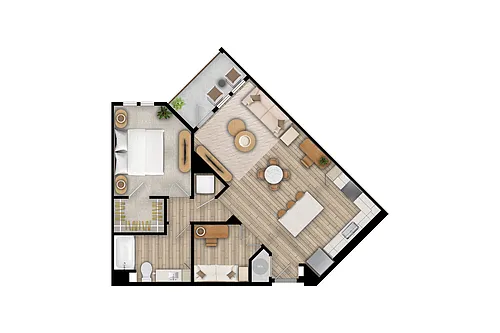 Floor plan A3 - 1X1