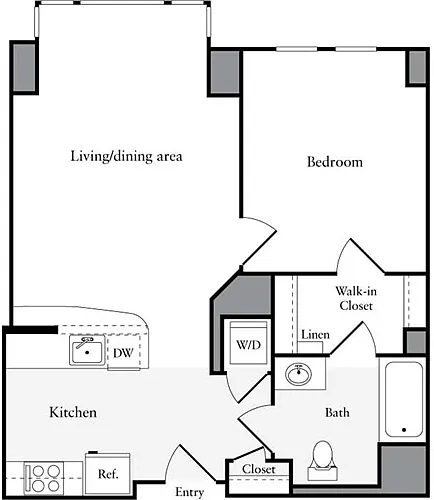 Floor plan 1 Bedroom H