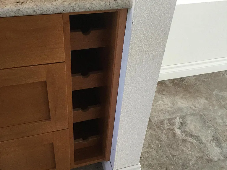custom wine rack in kitchen