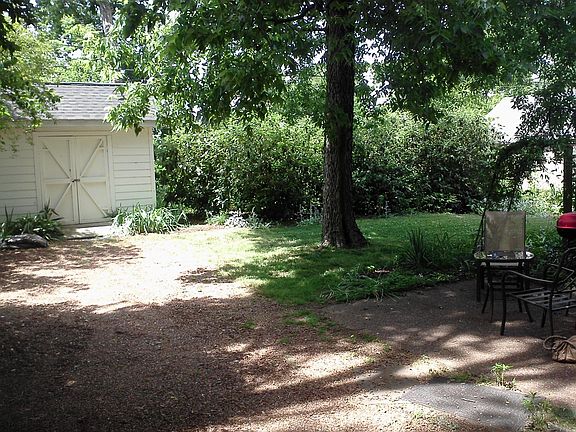 Storage shed in back