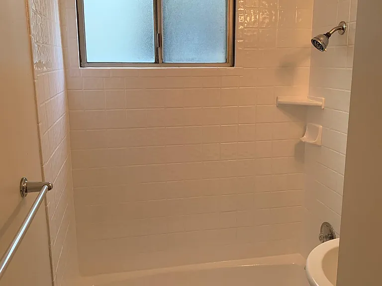 Bathroom with shower and walk-in tub.