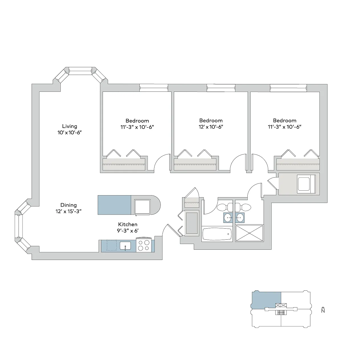 Floor plan 1400-3B01