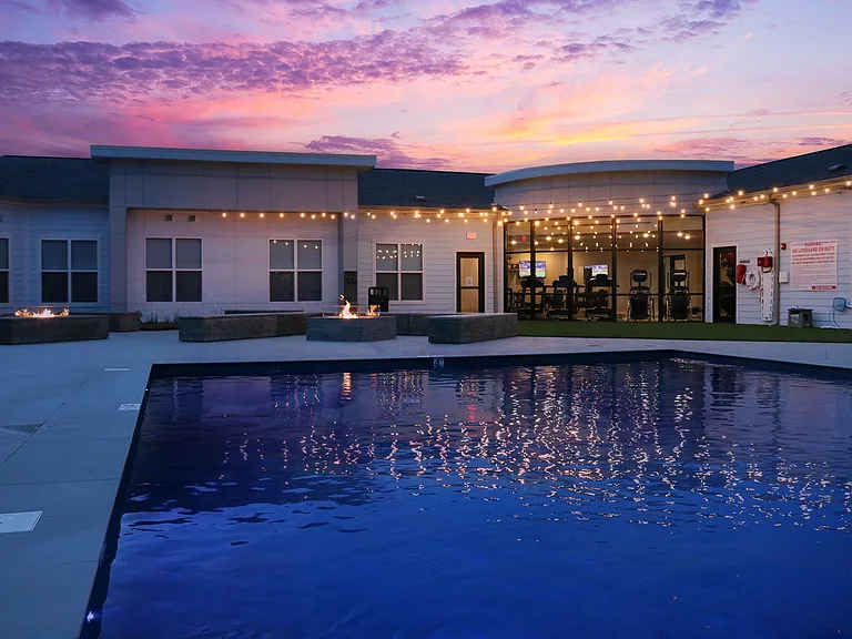The Quarters Bloomington Pool Dusk