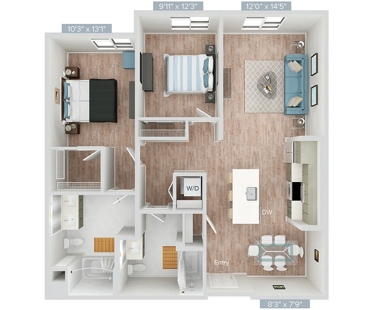 Floor plan B2U-B2S-1093