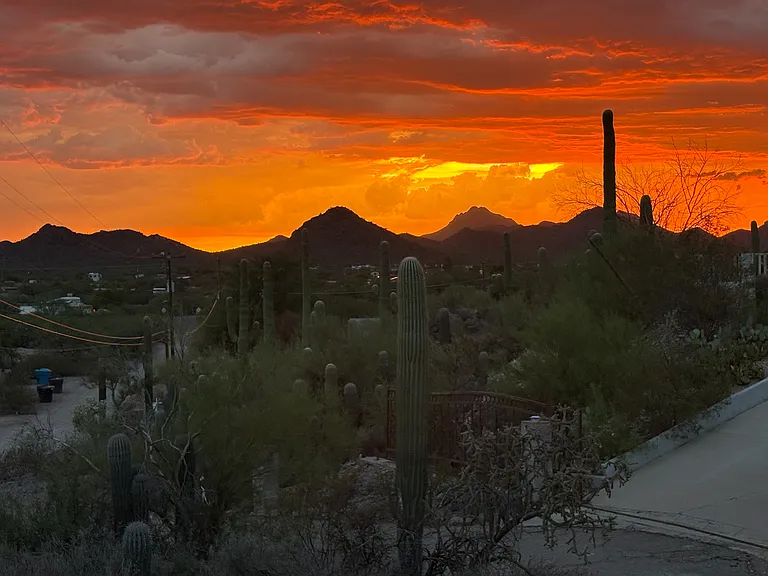 Sunset and gravel road access