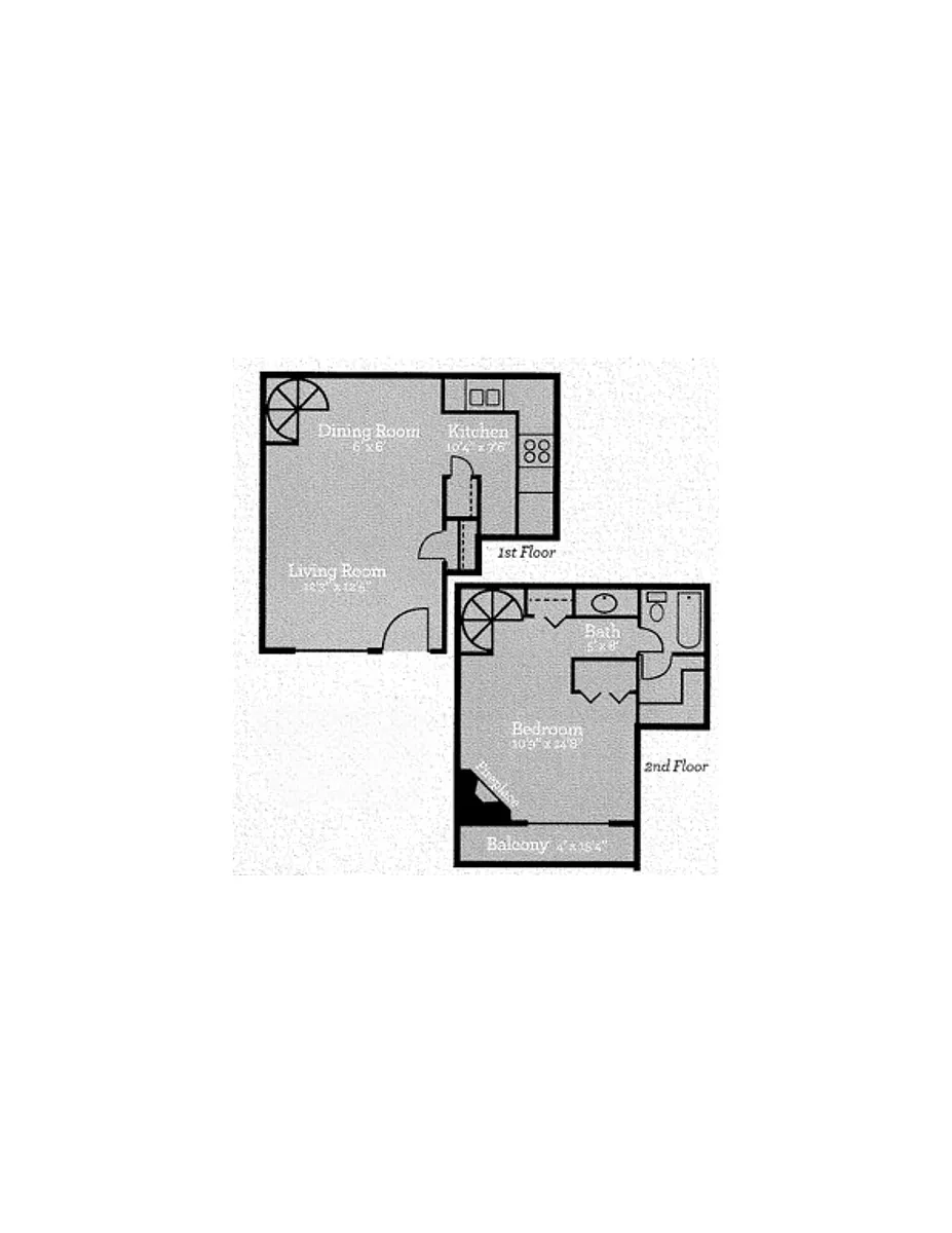 Floor plan One Bedroom Townhouse