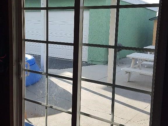 Sliding doors to backyard