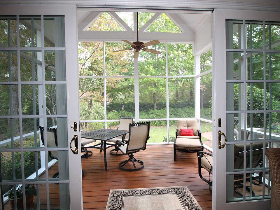 Cathedral screened in porch