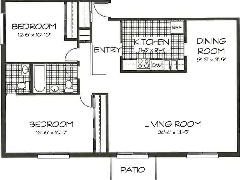 2 Bedroom, 1.5 Bath 2 Bedroom, 1.5 Bath