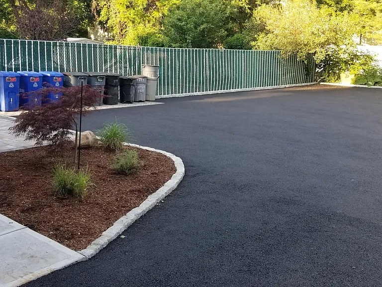 Backyard patio and parking