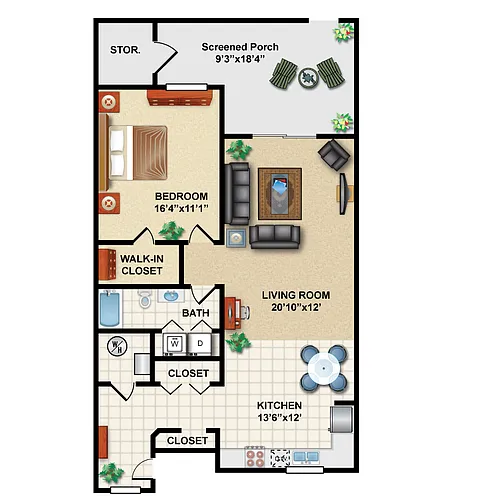 Floor plan One Bedroom