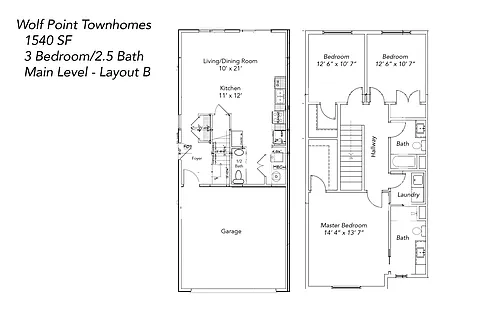 Floor plan Three Bedroom - Layout B