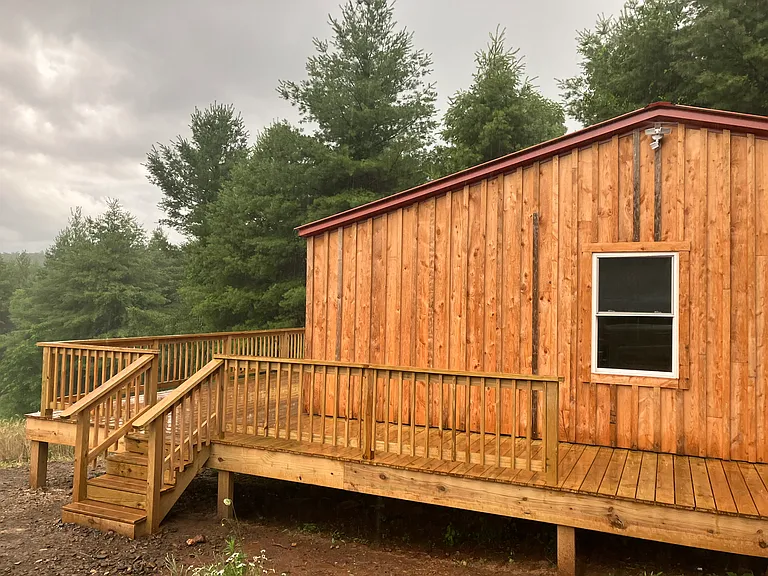 Side deck and steps to front deck