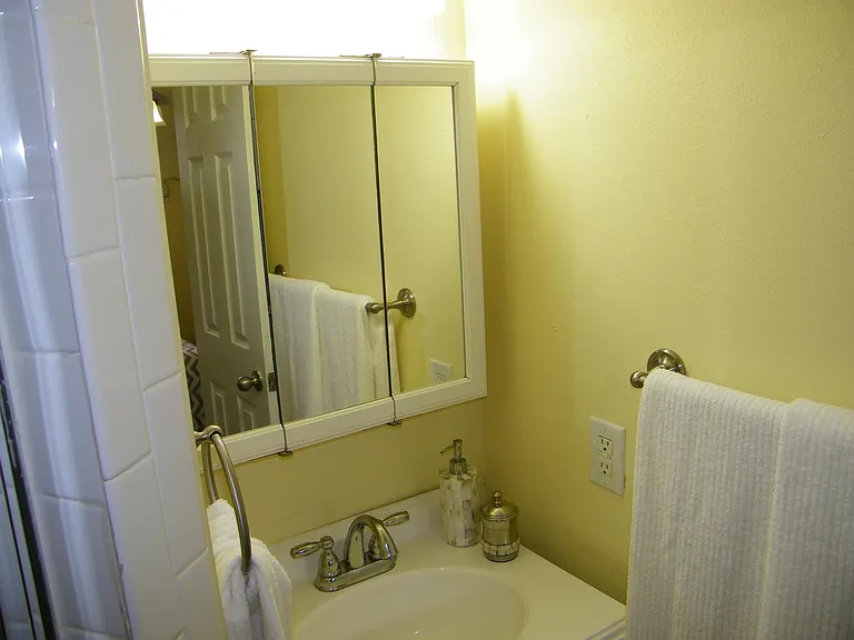 vanity in bathroom