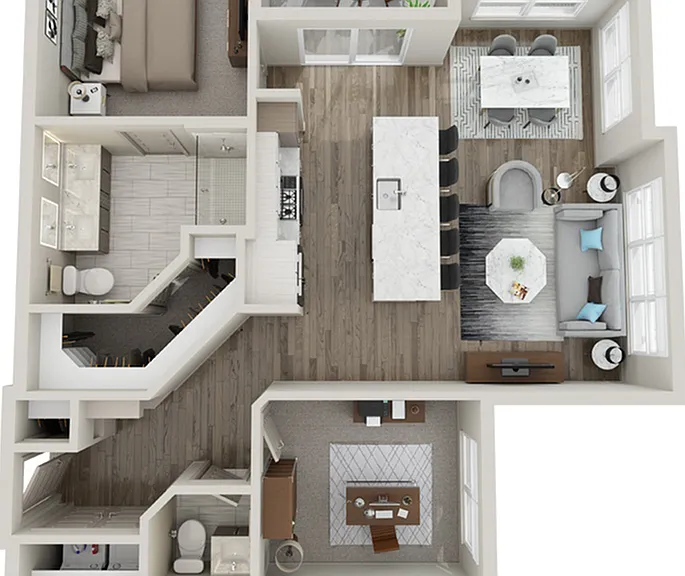 B: 1bed 1bath B: 1bed 1bath