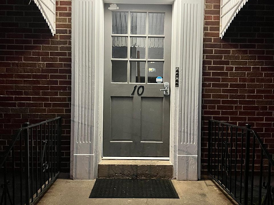 Front door into the entryway