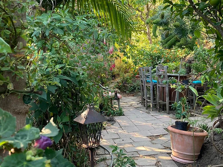 Right off the deck, 3 directions of exploration and fun await you, including this real tiki bar that seats 4 for serving drinks