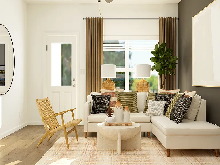 The family room fits a sectional!