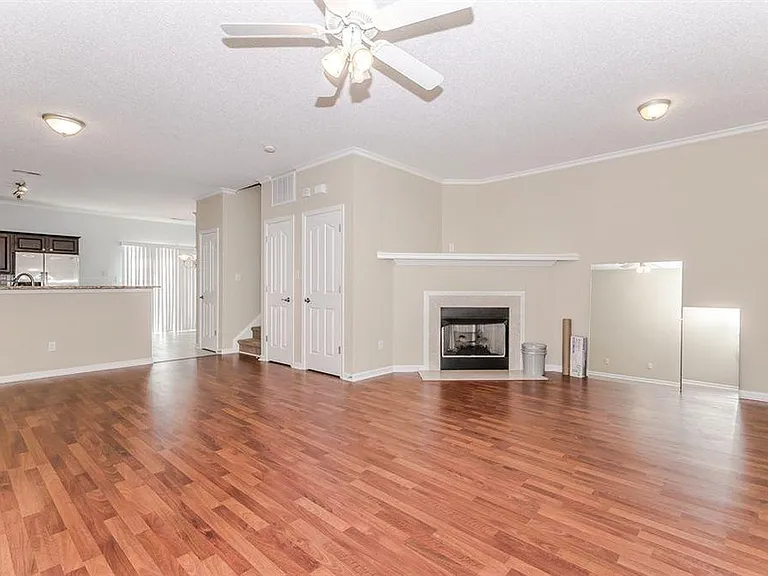Very Open floor plan with wood flooring & gas fireplace