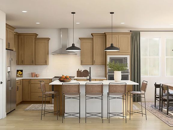 Kitchen with pendant lighting