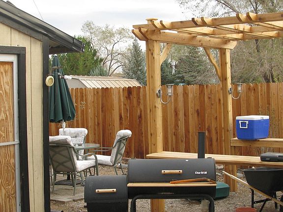 Back patio area of 5884 Parker Place