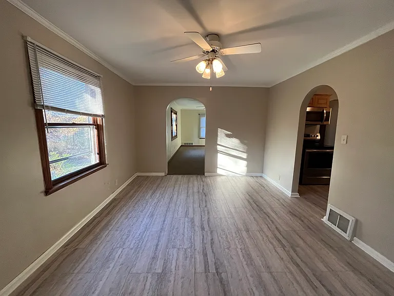 Dining area
Living room straight ahead, kitchen off to the right