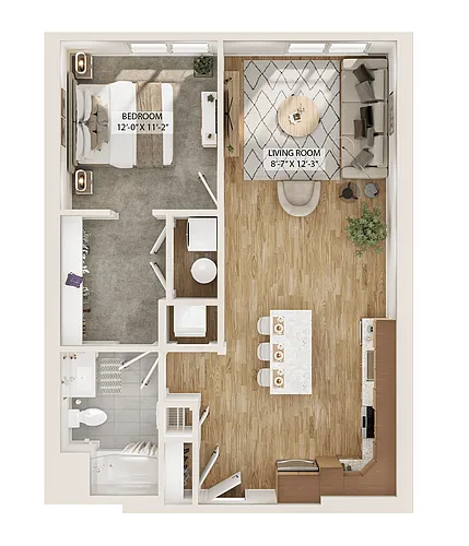 Floor plan 1 Bed/1 Bath-A4