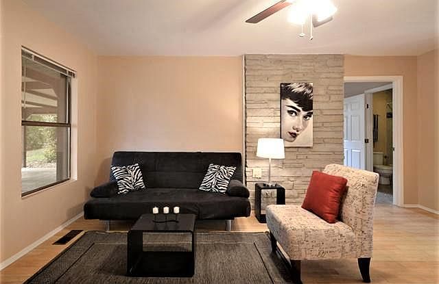 This beautiful and very private home features: two large bedrooms with ensuite bathrooms, bamboo wood and tile flooring throughout (no carpeting), professionally painted interior and exterior in May 2022, double-pane windows for energy efficiency, and cei