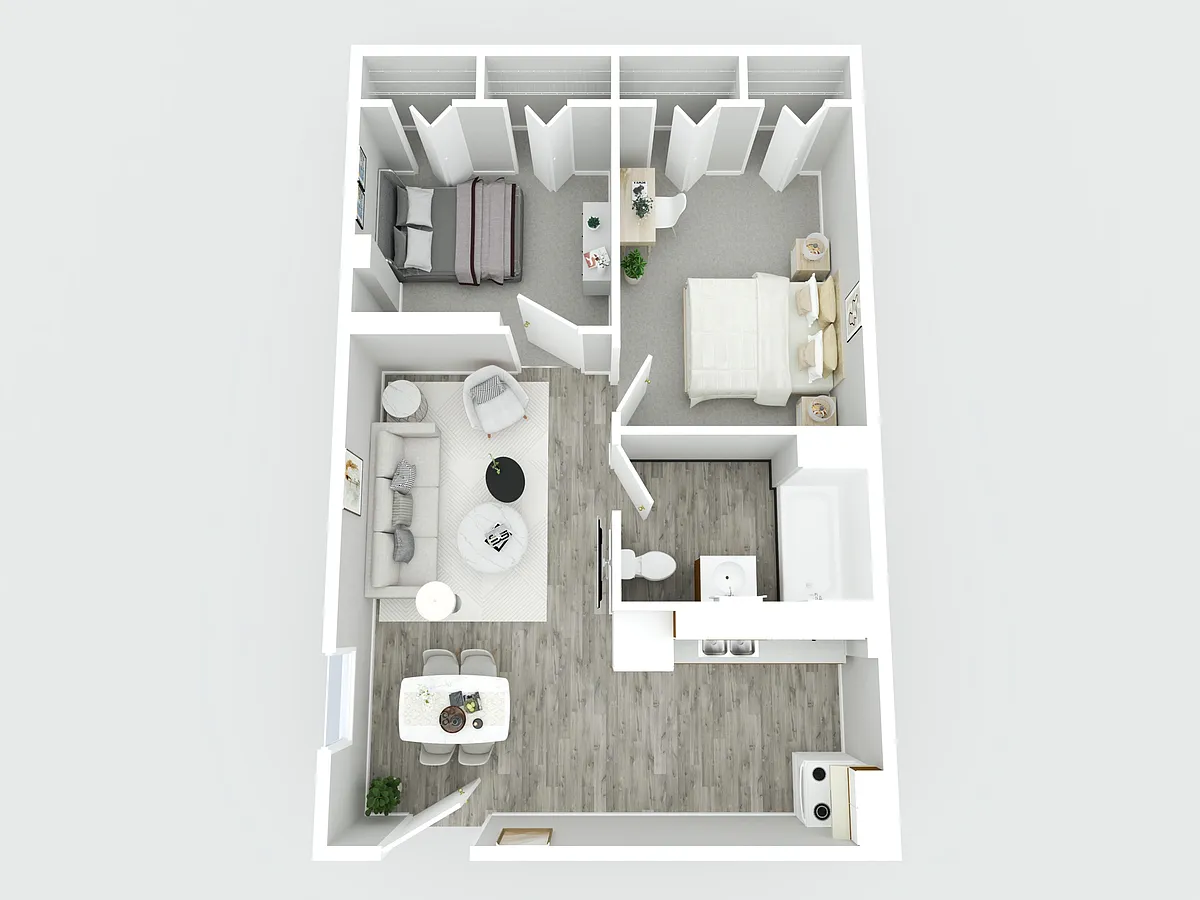 Floor plan Fowler Apts - 2 Bedroom, 1 Bath