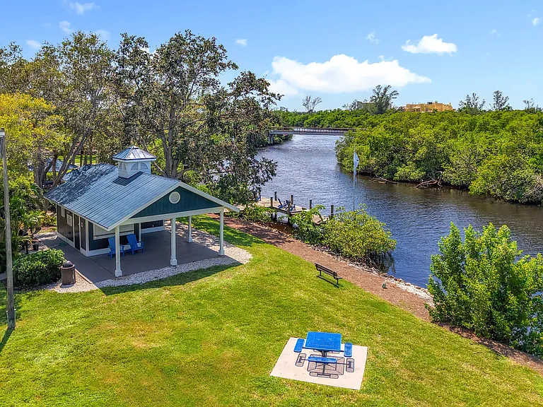 Whether you're enjoying lunch outdoors or relaxing by the river, this tranquil picnic space and pavilion offer a refreshing escape right outside your door.