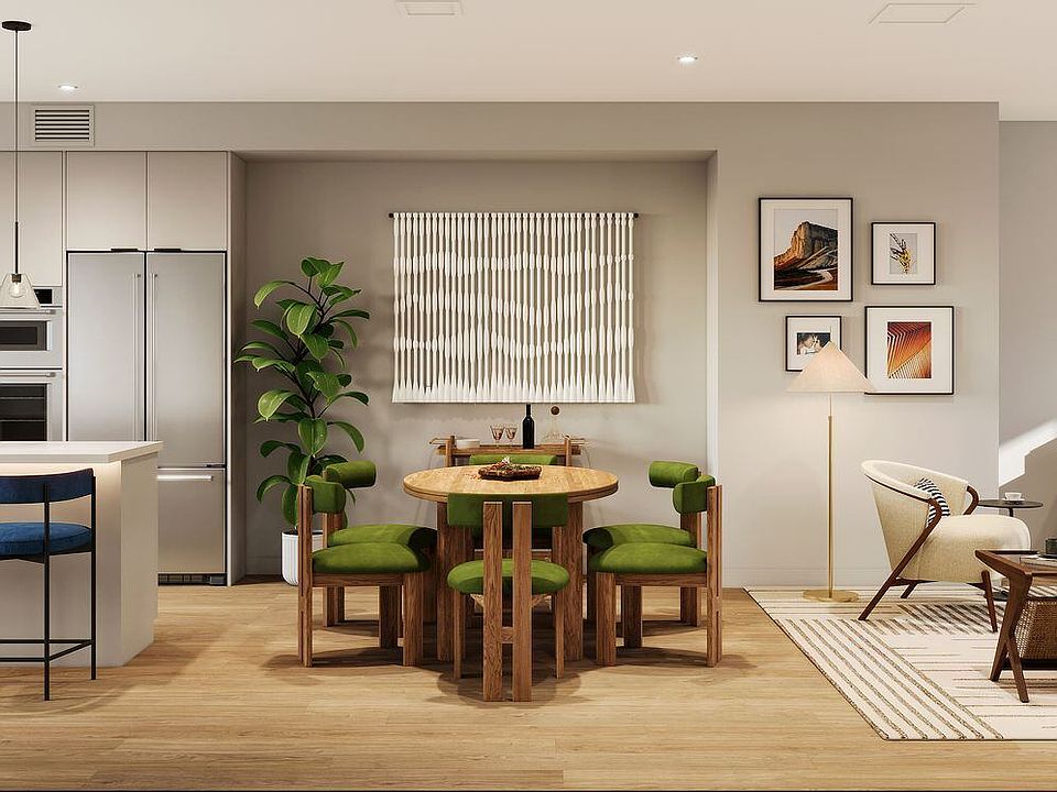 Signature Collection I 4-Bedroom Townhome kitchen, dining, and living areas (Rendering)