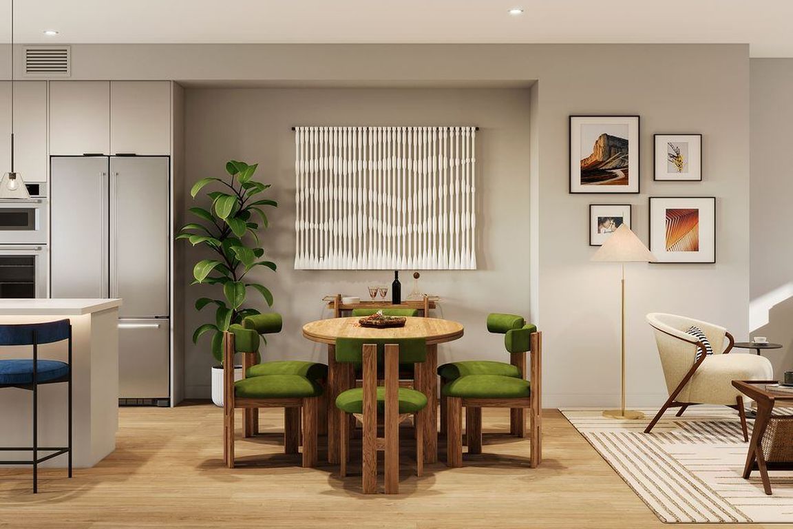 Signature Collection I 4-Bedroom Townhome kitchen, dining, and living areas (Rendering)