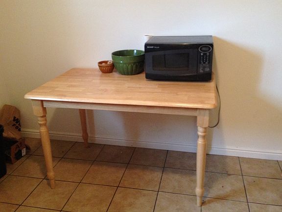 Kitchen table (free if you want it) and microwave