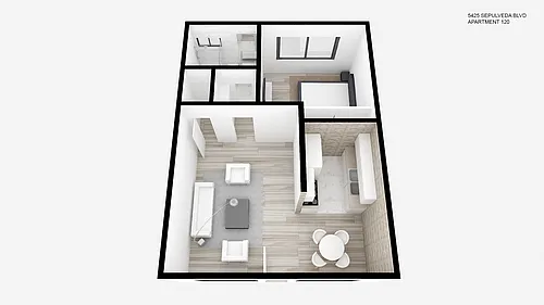 Floor plan One Bed ~ One Bath