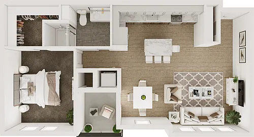 Floor plan 1BD, 1BTH A4