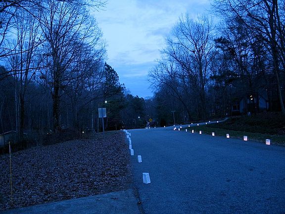 luminaries at Christmas